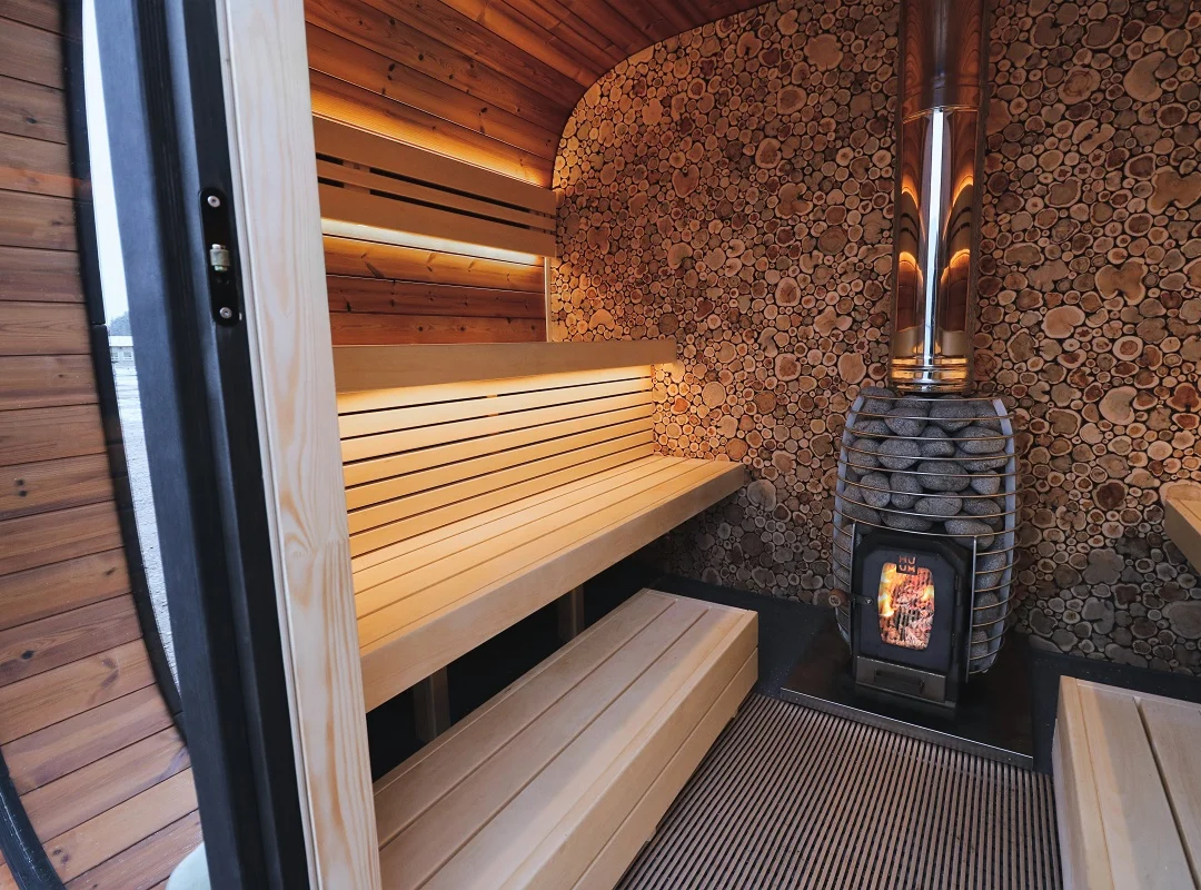 Leil® SERENITY ROUND CUBE SINGLE (3 - 10 Person) MADE IN EUROPE Outdoor Sauna Termowood - Image 15