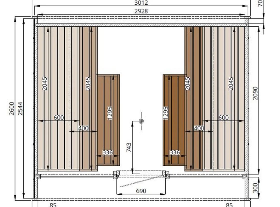 Leil® SERENITY ROUND CUBE SINGLE (3 - 10 Person) MADE IN EUROPE Outdoor Sauna Termowood - Image 3