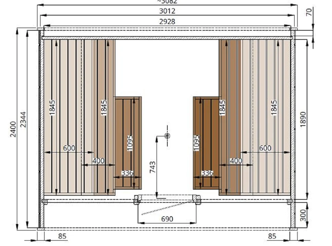 Leil® SERENITY ROUND CUBE SINGLE (3 - 10 Person) MADE IN EUROPE Outdoor Sauna Termowood - Image 4