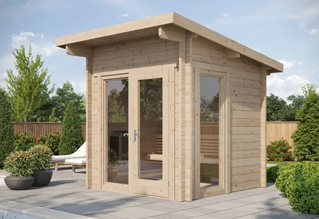Shym Saunas Cube Log Sauna 4-10 Person