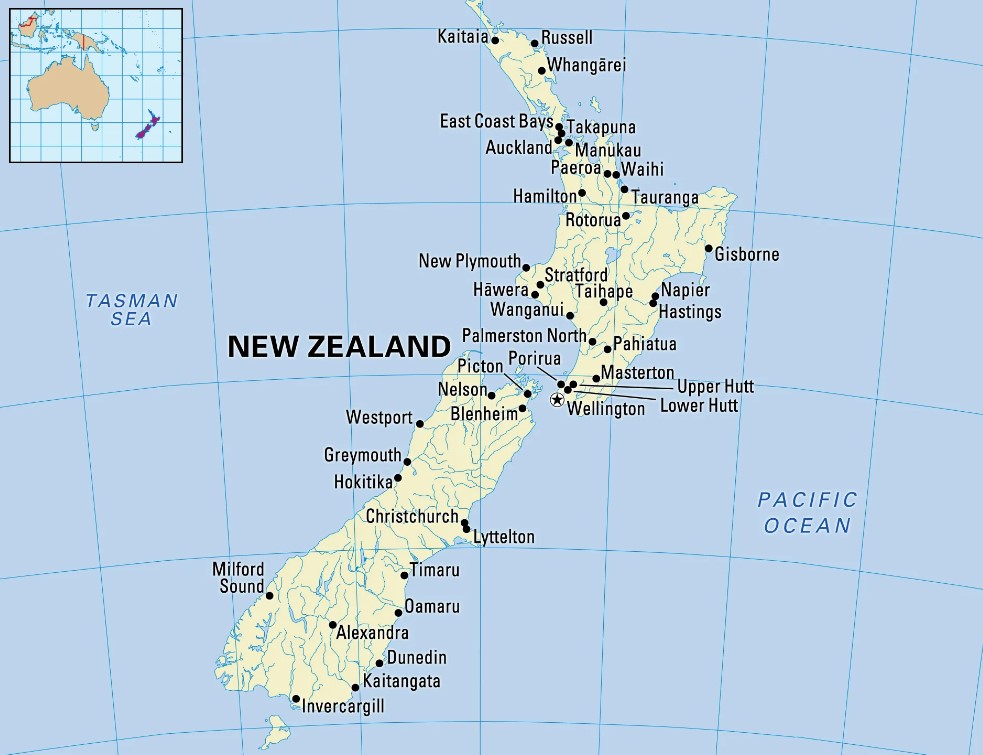 new zealand map