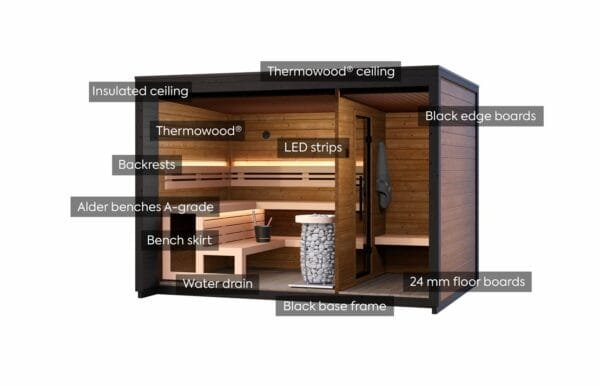 Outdoor Sauna Thermo Treated Spruce PATIO M (4 - 8 Person) MADE IN EUROPE - Image 6