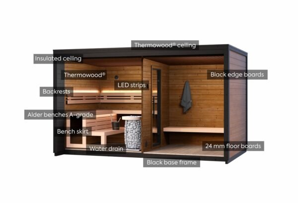 Outdoor Sauna Thermo Treated Spruce PATIO L (4 - 8 Person) MADE IN EUROPE - Image 6