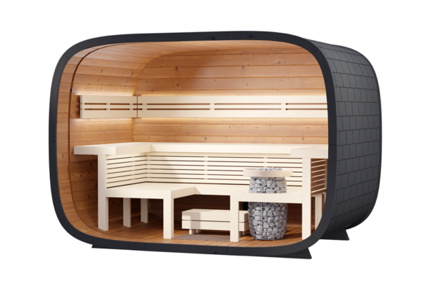 Outdoor Sauna Thermo Treated Spruce SERENITY ROUND CUBE RELAX (4 - 10 Person) MADE IN EUROPE - Image 15