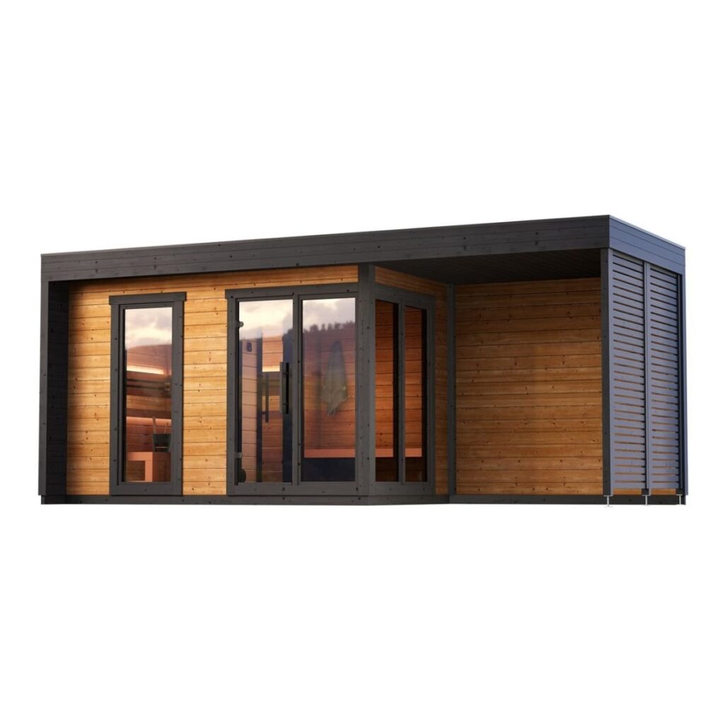 Patio L Plus (4 - 8 Person) Outdoor Cabin Sauna With Changing Room ...