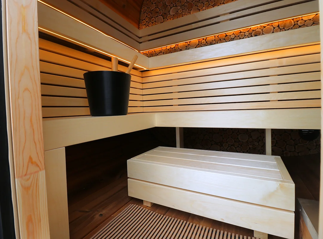 Leil® SERENITY ROUND CUBE MINI (3 - 7 Person) MADE IN EUROPE Outdoor Sauna Termowood - Image 13