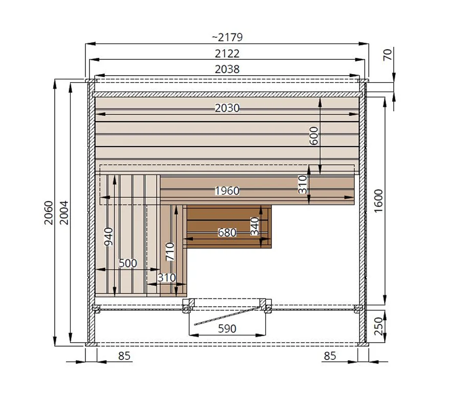 Leil® SERENITY ROUND CUBE MINI (3 - 7 Person) MADE IN EUROPE Outdoor Sauna Termowood - Image 3