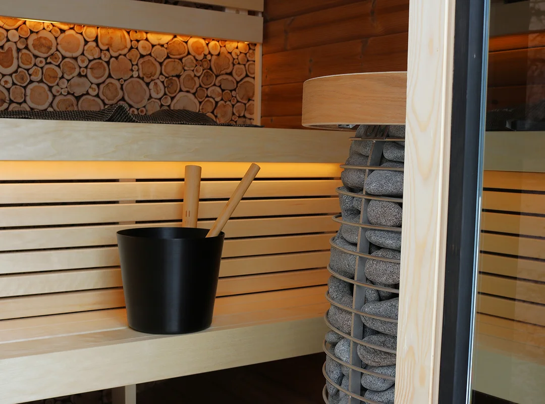 Leil® SERENITY ROUND CUBE MINI (3 - 7 Person) MADE IN EUROPE Outdoor Sauna Termowood - Image 9