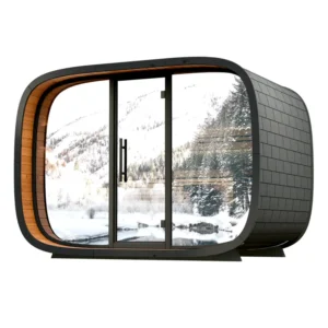 Outdoor Sauna Thermo Treated Spruce SERENITY ROUND CUBE RELAX (4 - 10 Person) MADE IN EUROPE
