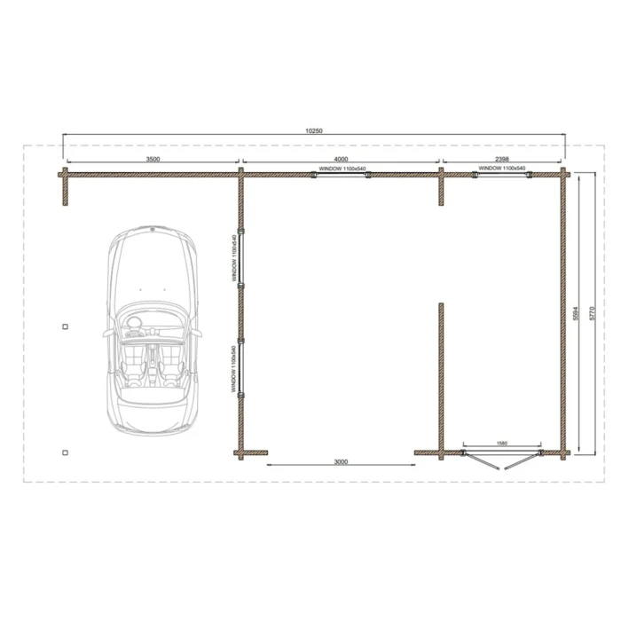 Garage with Carport and Storage Room Maranello 10.2 m by 5.7 m - Image 3