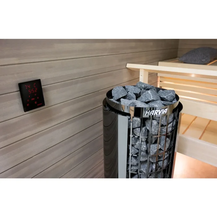 Harvia Cilindro PC XE Electric Sauna Heater in Black Steel + Xenio Control Unit - Image 2