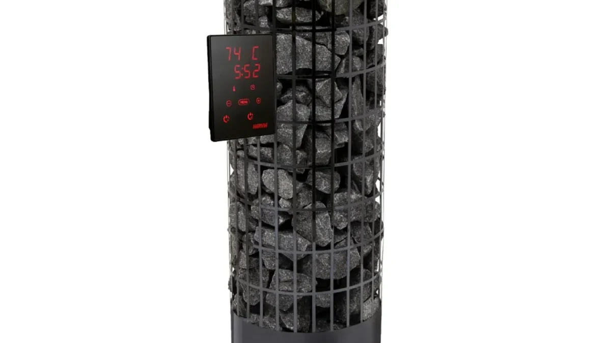 Harvia Cilindro PC XE Electric Sauna Heater in Black Steel + Xenio