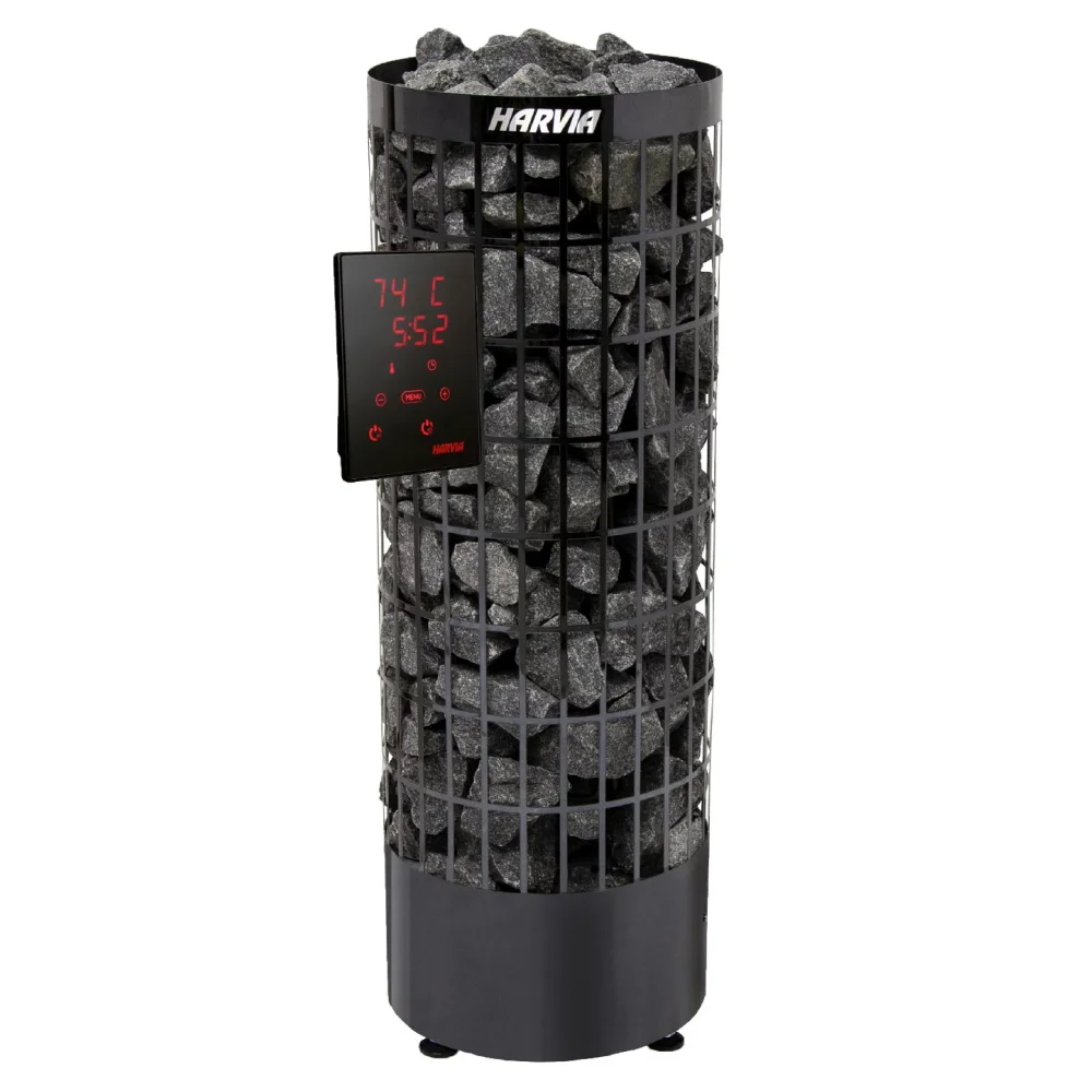 Harvia Cilindro PC XE Electric Sauna Heater - Black Steel
