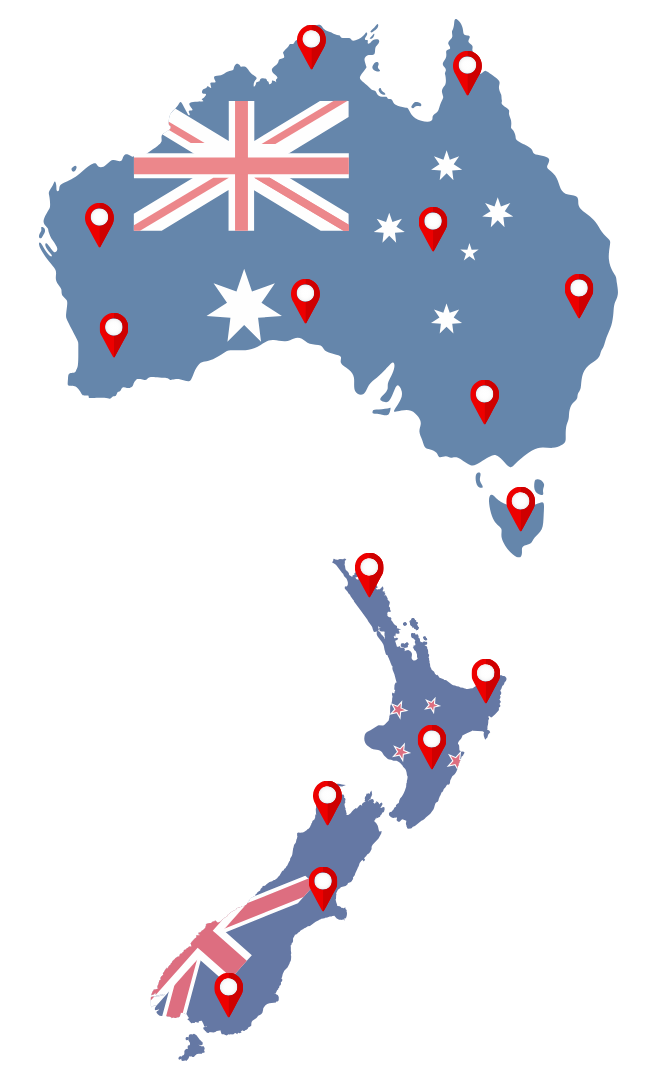 Australia and New Zealand Delivery Coverage