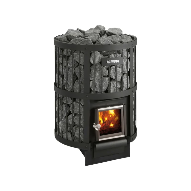 Harvia Legend 240 BimSchV2 black wood burning sauna heater with stones