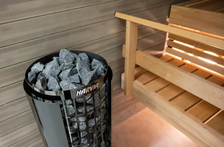 Harvia Cilindro PC70E black steel heater with sauna stones