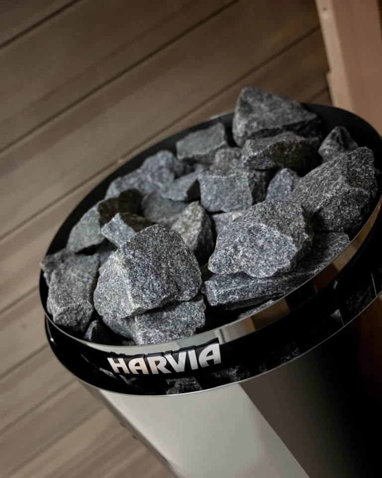 Close up of the Harvia Cilindro PC90E stone basket
