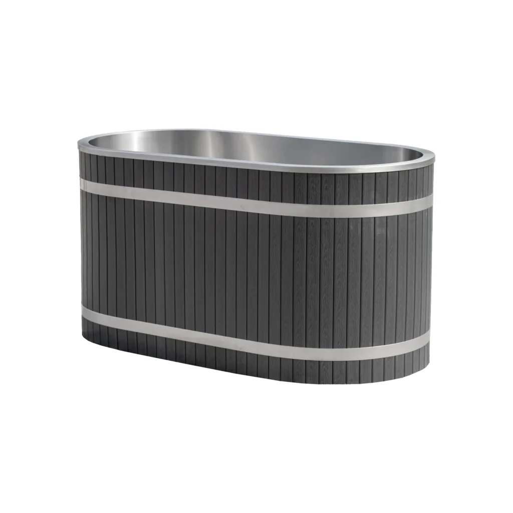 Oval Cold Plunge Tub 304 Stainless Steel with Cover