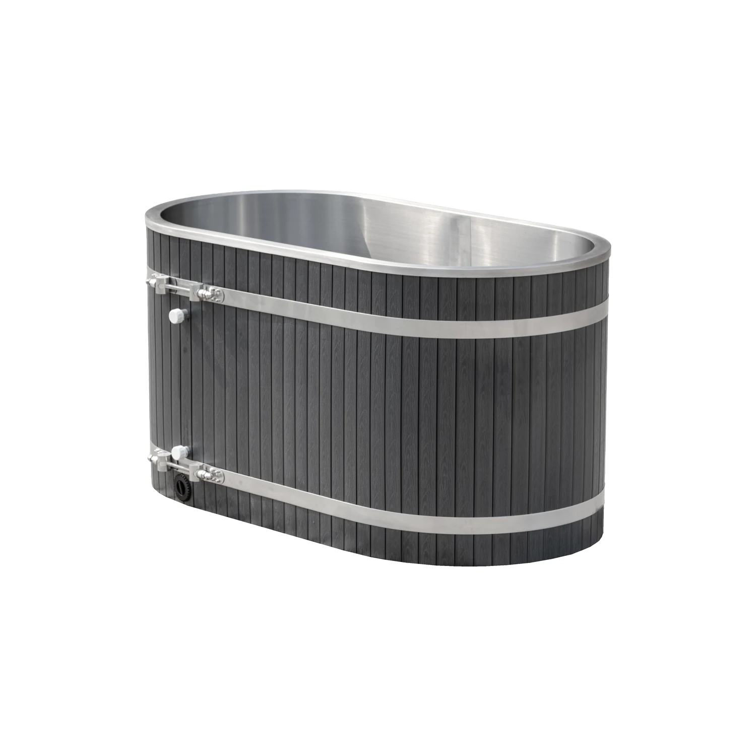 Oval Cold Plunge Tub 304 Stainless Steel with Cover - Image 2