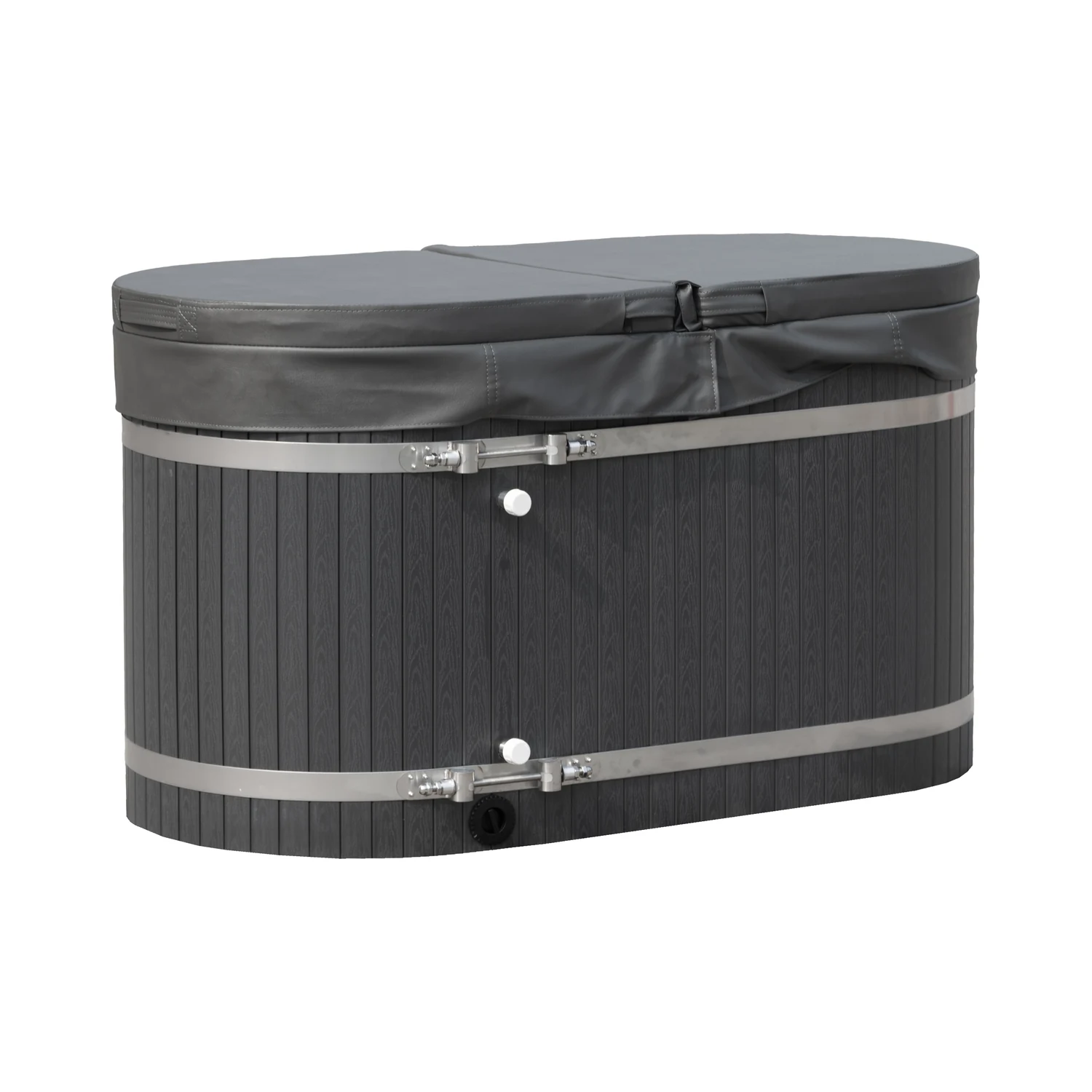 Oval Cold Plunge Tub 304 Stainless Steel with Cover - Image 3