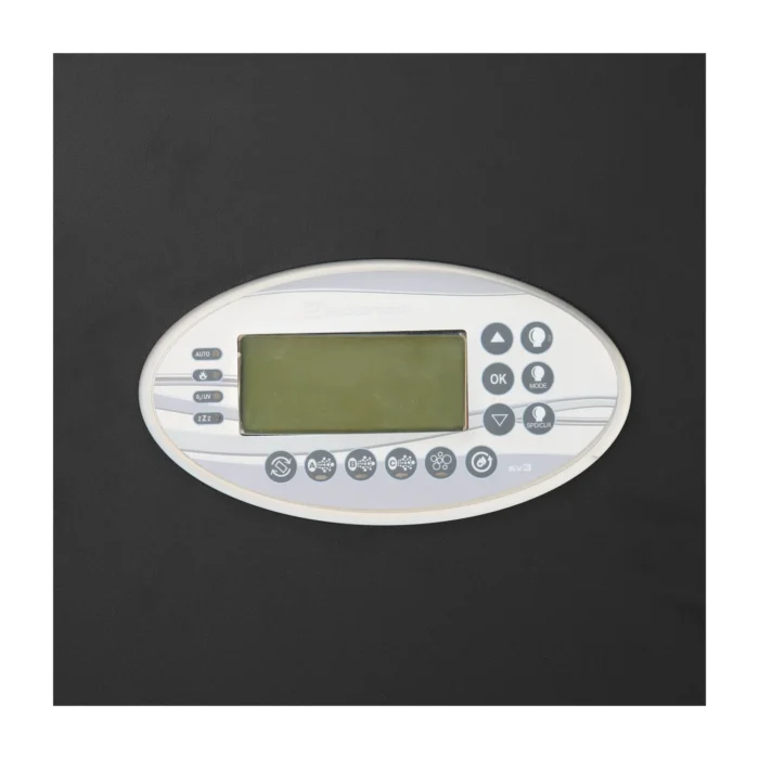 SpaNET SV3 touch pad control panel fitted to the cedar hot tub
