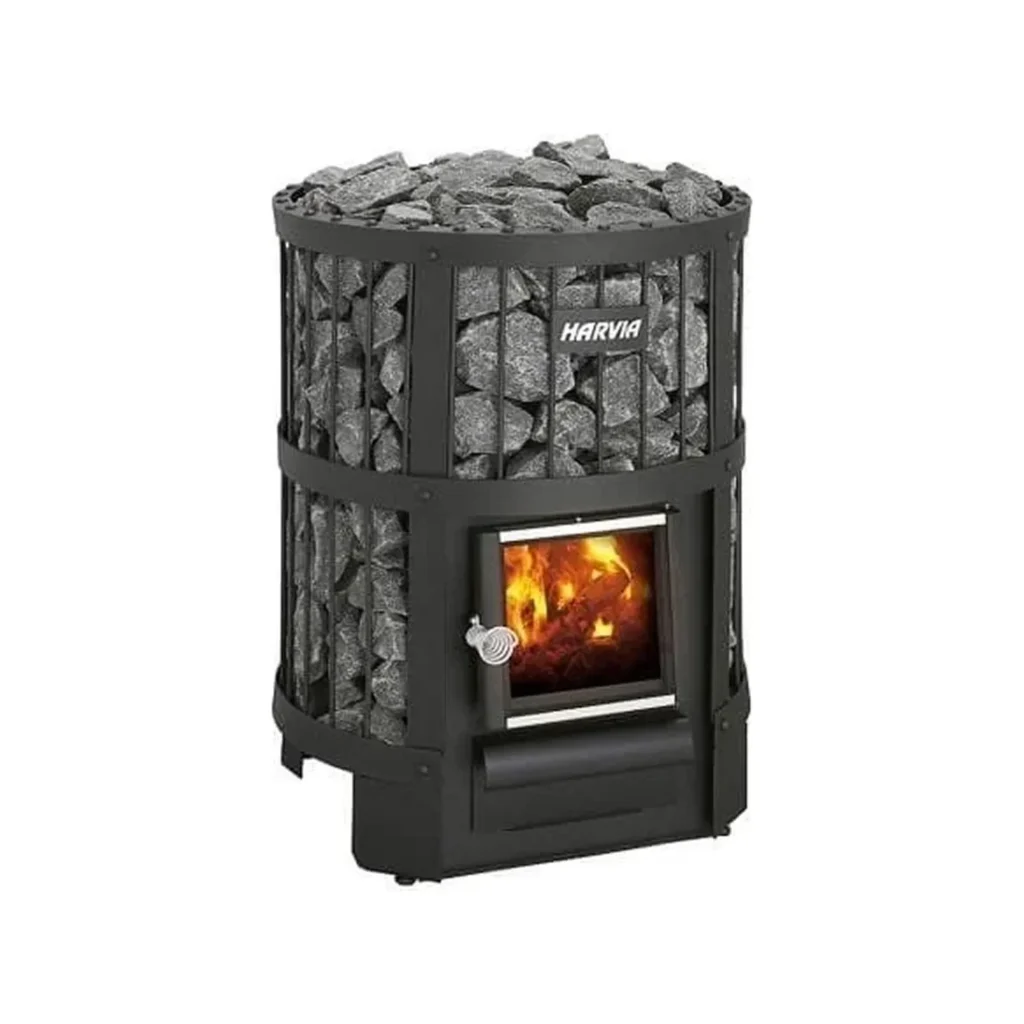 Harvia Legend 150 wood burning sauna heater in black steel