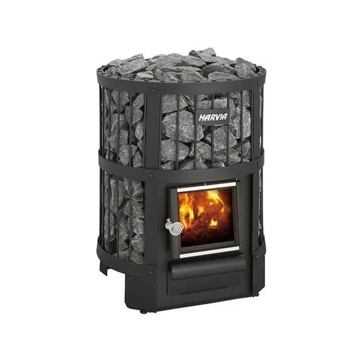 Harvia Legend 150 wood burning sauna heater in black steel