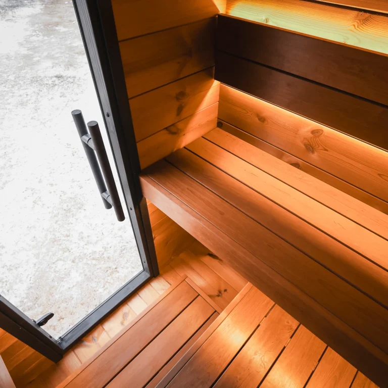 Leil Viva 180 sauna glass door from inside