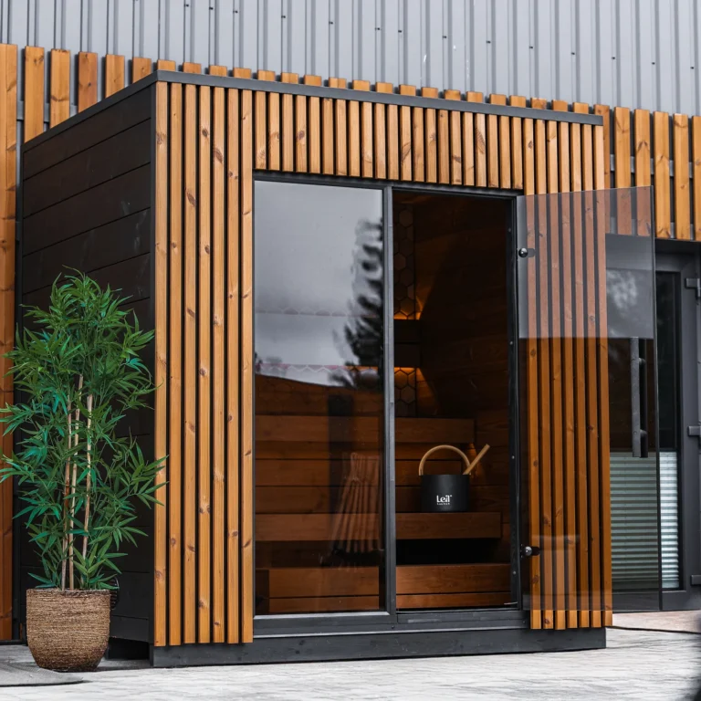 Leil Viva 210 outdoor sauna installed