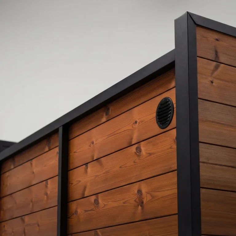 Leil Viva 250 outdoor sauna rear detail and vent
