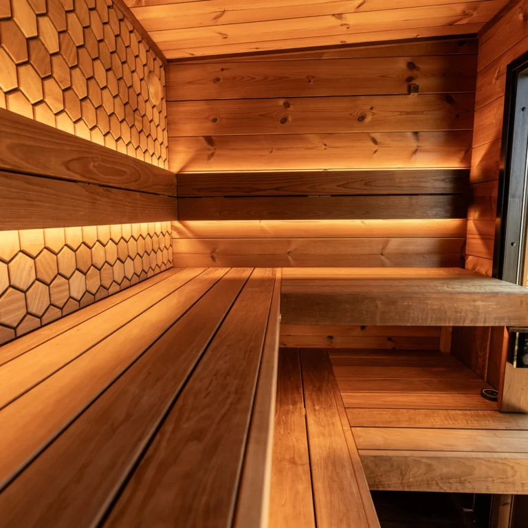 Leil Viva 250 sauna L shape bench with step