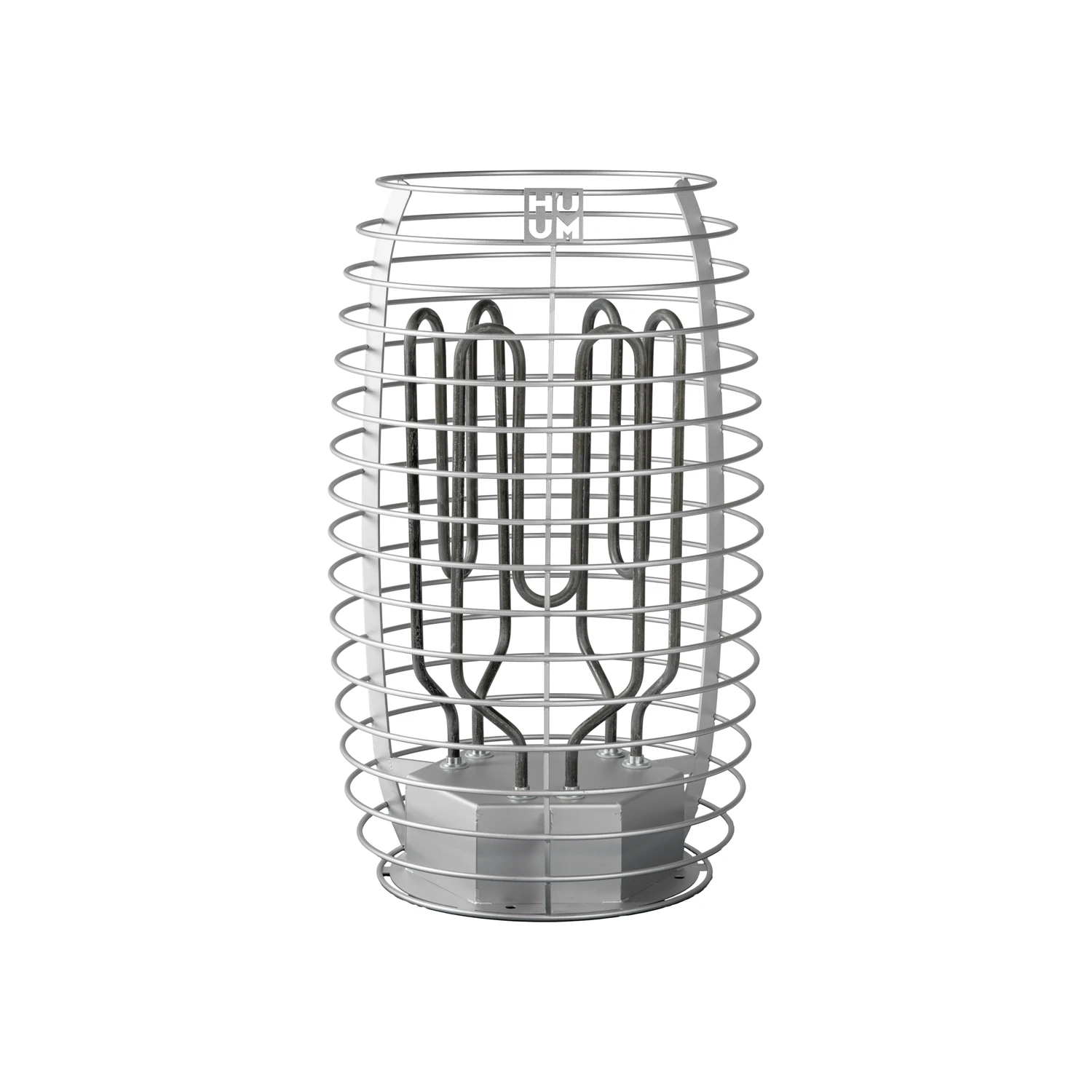 HUUM HIVE Mini electric sauna heater without stones, showing the heating elements