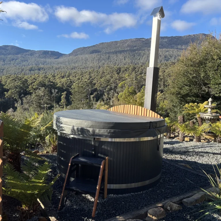 Wood-Fired Stainless Steel Hot Tub in Western Creek, TAS